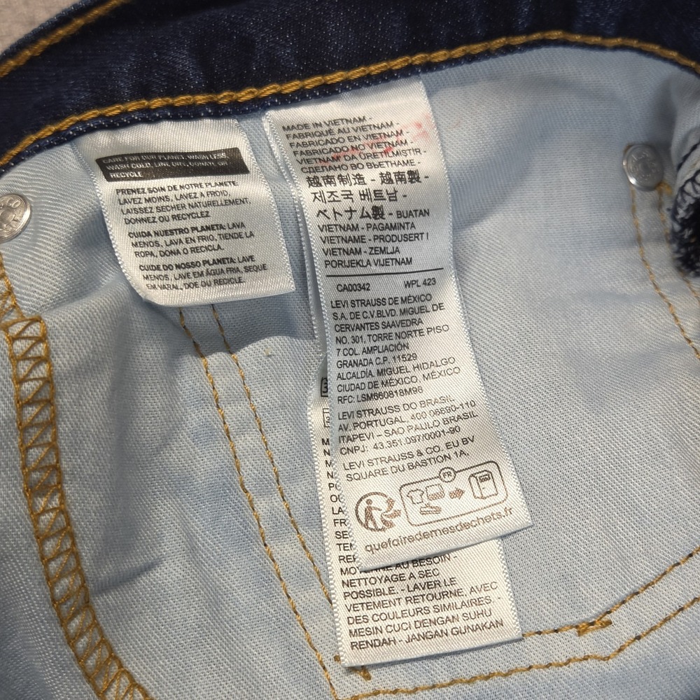 Levi's 514 Men's Jeans 34x32 Blue Denim, Straight Leg, Reg Fit, Dark Wash NWT - Picture 5 of 5